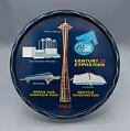 Image of Metal blue tray, souvenir from Century 21 Seattle World's Fair, 1962