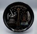 Image of Round black plastic serving tray, souvenir from Century 21 Seattle World's Fair, 1962