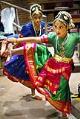 Image of Girls stretching before their dance performance at  India Day celebration, Shoreline, August 11, 2002