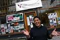 Image of Emma Moreno in front of the Seattle LGBT Community Center, October 3, 2002