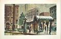 Image of Print of watercolor painting of Pioneer Square in Seattle by Jess Cauthorn, 1952