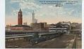 Image of King Street Station, Smith Tower, and Oregon-Washington Station from south, Seattle, circa 1915