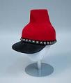 Image of Felt hat with leather brim, made by Wayne Wichern, ca. 1990-1999