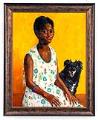 Image of Portrait of girl with dog from Seattle's Ruth School for Girls by Kathleen Houlahan, 1920-1930