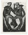 Image of Woodcut print featuring sailors dancing by Richard Bennett, ca. 1930s