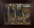 Image of Oil painting of an eastern Washington scene with large wheat stalks by Guy Anderson, ca. 1950