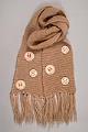 Image of Knit scarf with a collection of HJR 61 buttons attached, ca. 1972
