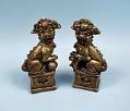 Image of Set of two plaster Fu Dog statues, from the Hong Lee Laundry, ca. 1900-1950