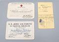 Image of US Army Air Forces and Red Cross identification cards for Margaret Latimer Callahan, 1942