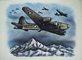 Image of Colored drawing of a B-17 Flying Fortress by Abe Blashko, 1942