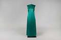 Image of Green satin sheath dress, ca. 1968