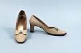 Image of Tan ostrich leather pumps, ca. 1970s-1980s