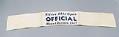 Image of Official ribbon armband for the Silver Skis Open on Mount Rainier, 1947
