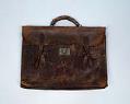 Image of Leather satchel owned by Ivar Haglund while attending the University of Washington, ca. 1920s