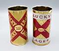 Image of Pair of Lucky Lager beer cans from Boeing Wind Tunnel, ca. 1950s
