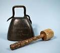 Image of Brass bell and mallet made in honor of Bob Meyer, a leader in the Puget Sound farmers markets community, 1938-2002