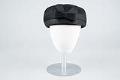 Image of Black straw pillbox hat designed by Ethel Young, ca. 1950s-1960s