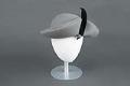Image of Gray felt hat with felt feather, made by Wayne Wichern, ca. 1990s-2000s