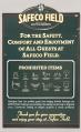 Image of Sign from formerly named Safeco Field in Seattle listing prohibited items in the ballpark, 1999