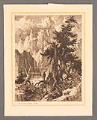 Image of Pen and ink drawing of Pacific Northwest natural scene by Rudolph Franz Zallinger, 1940