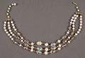 Image of Three-strand necklace with faux pearls and clear beads, late 1950s-early 1960s