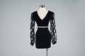Image of Polka-dot top and black skirt, 