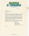 Image of Letter from Seattle Sounders Community Relations to Bill Nye, July 10, 1978