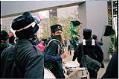 Image of Infernal Noise Brigade marching in the WTO protests, Seattle, November 30, 1999