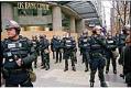 Image of Police in riot gear during the WTO protests, Seattle, November 30, 1999