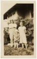 Image of Anna, Franz, and Frances Hardow in front of house, Seattle,  circa 1930