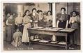 Image of Young women working in kitchen, Tulalip Indian School, circa 1912