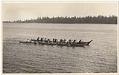 Image of Two racing canoes, Tulalip Bay, circa 1912