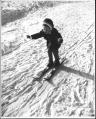 Image of Girl skiing on bunny hill at Snoqualmie Summit, 1964