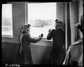 Image of Ritsuko Terayama and Sumiko Furuta at window of ferry crossing Puget Sound, 1942