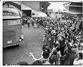 Image of Japanese Americans leaving the Puyallup Assembly Center for incarceation, ca. August 9, 1942.