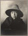 Image of Tlingit boy wearing a woven hat, Sitka, circa 1915