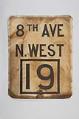 Image of Tin destination sign from Seattle street car, ca. 1910, 