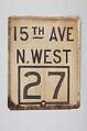 Image of Tin destination sign from Seattle street car, ca. 1910, 