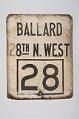 Image of Tin destination sign from Seattle street car, ca. 1910, 