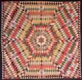 Image of Pieced quilt with concentric six-point star, ca. 1860