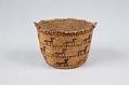 Image of Twana basket made in Skokomish area and features wolf designs, ca. 1900