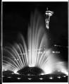 Image of International Fountain and Space Needle at night, Seattle World's Fair, 1962