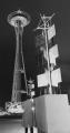 Image of Space Needle and sculptures, Seattle World's Fair, 1962