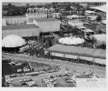 Image of Aerial view of crowds waiting to enter Seattle World's Fair taken from east, 1962