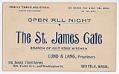 Image of St. James Cafe business card, circa 1900