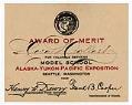 Image of Cora Dollart's Award of Merit from the Alaska-Yukon-Pacific Exposition, Seattle, Washington, 1909