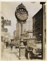 Image of Street clock in front of B.L. Gates jeweler, Seattle, circa 1918