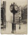 Image of Street clock in front of Albert Hansen jeweler, Seattle, circa 1910