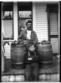 Image of Ole and Elmer Moen on porch, Seattle, circa 1910