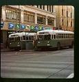 Image of Buses in front of Pay 'n Save and Woolworth's, on Fourth Avenue, Seattle, 1967